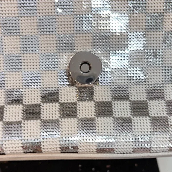 NWOT Michael Kors Sequin Silver and White Bag - Picture 10 of 16